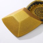 Набор тарелок «Мехенди», 2 предмета: d=28,5 см, d=30.5 см, цвет золотой с чёрным, стекло - Фото 3