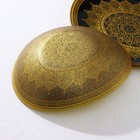 Набор тарелок «Мехенди», 2 предмета: 29*25 см и 33*28 см, цвет чёрный с золотым, стекло - Фото 3