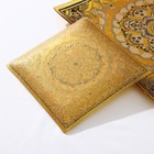 Набор столовый, 7 предметов: 30×30 см - 1 шт, 18×18 см - 6 шт, цвет золотой с чёрным - фото 47888384