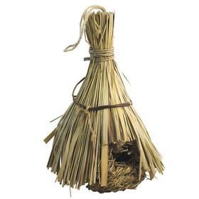 Гнездо-домик Triol NATURAL для птиц из луговых трав, соломенная крыша, 12×24 см