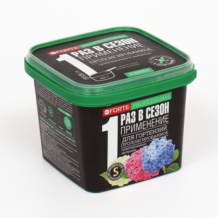 Удобрение Bona Forte для гортензий с биодоступным кремнием, гранулы, ведро, 1 л - Фото 1