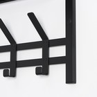Вешалка с полкой «Торонто 21», 67×27×27 см, 5 двойных крючков, цвет чёрный - Фото 3