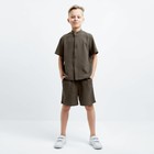Комплект для мальчика (рубашка, шорты) MINAKU цвет зелёный, рост 110 - фото 321385531