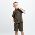 Комплект для мальчика (рубашка, шорты) MINAKU цвет зелёный, рост 110 - Фото 4