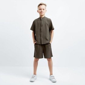 Комплект для мальчика (рубашка, шорты) MINAKU цвет зелёный, рост 158