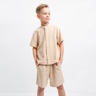 Комплект для мальчика (рубашка, шорты) MINAKU цвет бежевый, рост 158 - Фото 4