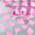 Пленка цветная "Сердца", розовая, 0,7 х 7,6 м, 40 мкм, 200 гр - фото 10359349