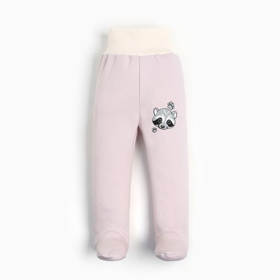 Ползунки для девочки, цвет розовый/енот, рост 56 см