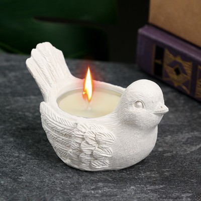 Подсвечник на 1 свечу «Птичка», гипс, перламутр, 8×5.5×4.5 см