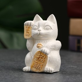 Фигура "Котик денежный" перламутр с золотом, 7,5х4х4см