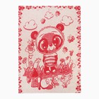 Одеяло байковое Панда 100х140см, цвет красный 400г/м , хлопок 100% - фото 10360078