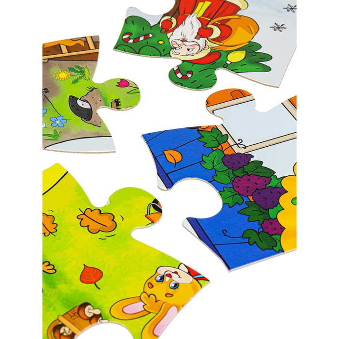 Напольные пазлы «Изучаем времена года», 24 элемента, поле 66 × 47 см 61633