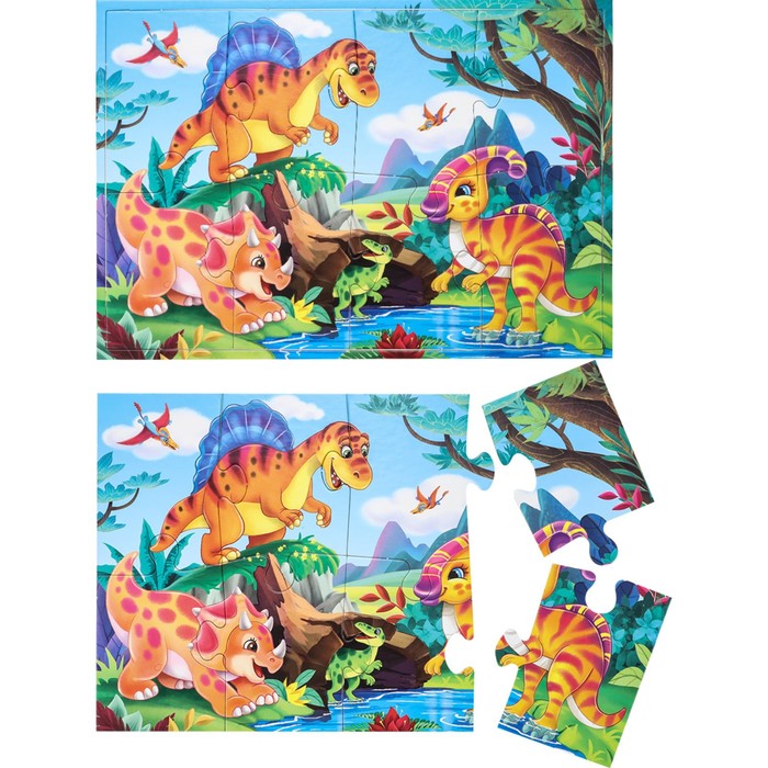 Пазл напольный 4 в 1 «Динозавры» 61640