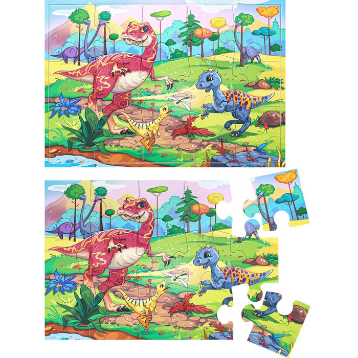 Пазл напольный 4 в 1 «Динозавры» 61640