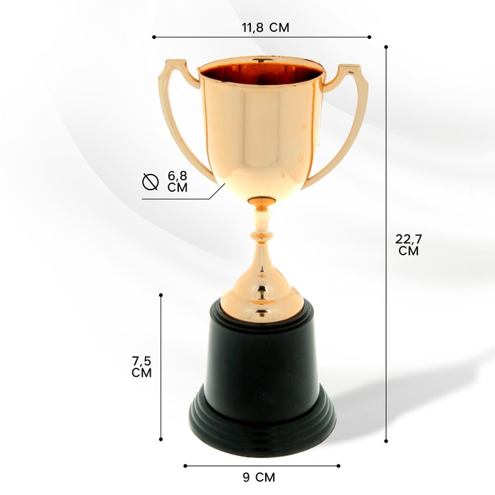 Кубок 036С, наградная фигура, бронза, подставка пластик, 22,7 × 11,8 × 9 см. - фото 1890613061