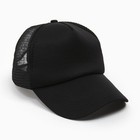 Бейсболка, цвет чёрный, размер 56-58 - Фото 1