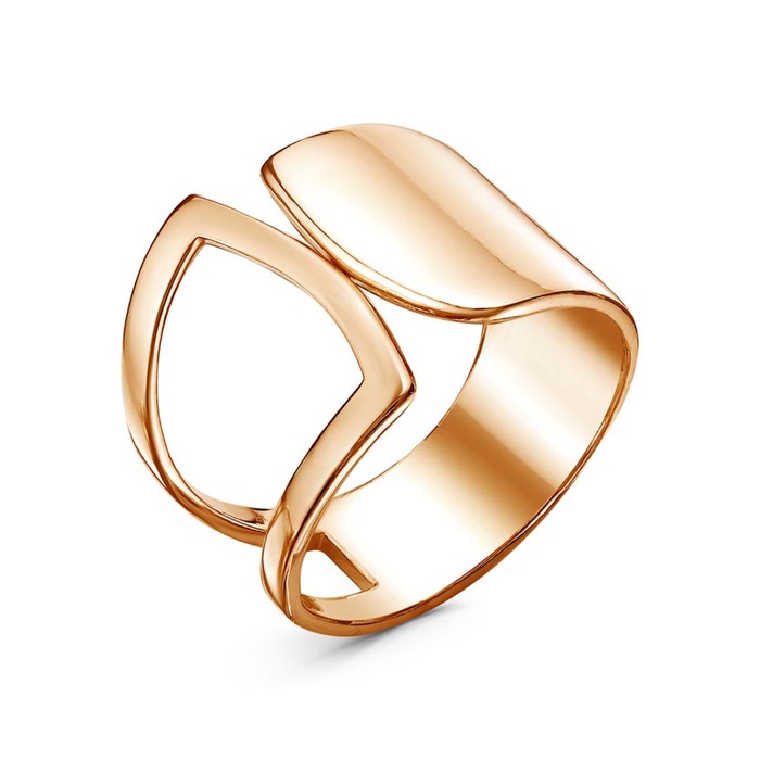 Кольцо «Минимал» асимметрия, розовое золочение, 17 размер - Фото 1