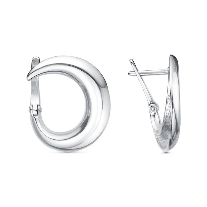 Серьги «Минимал» полукруг, родирование - Фото 1