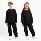 Костюм детский (свитшот, брюки) MINAKU цвет чёрный, рост 116 см - фото 2851331