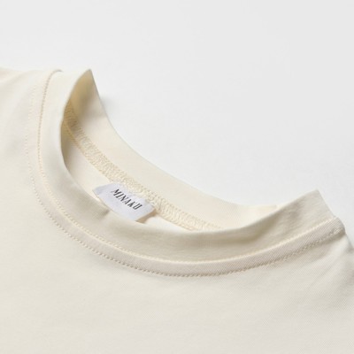 Футболка детская однотонная MINAKU: Basic line, бежевая, рост 116 см