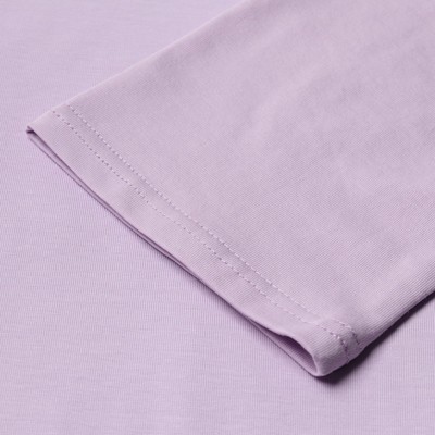 Футболка для девочки однотонная MINAKU: Basic line, серая, сиреневая, рост 104 см