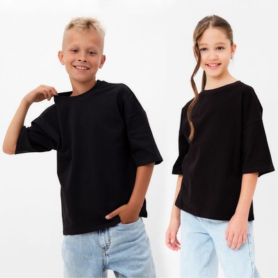 Футболка детская MINAKU: CRUSH, чёрная, рост 122 см