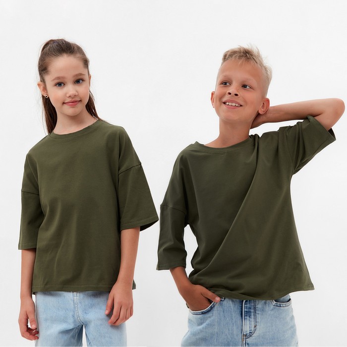 Футболка детская MINAKU: Basic line, цвет хаки, рост 110 см - Фото 1