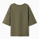 Футболка детская MINAKU: Basic line, цвет хаки, рост 140 см - Фото 11