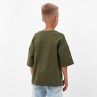 Футболка детская MINAKU: Basic line, цвет хаки, рост 140 см - Фото 4