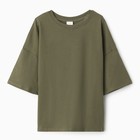 Футболка детская MINAKU: Basic line, цвет хаки, рост 140 см - Фото 8
