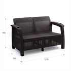 Набор садовой мебели "Ротанг": диван, два кресла, стол квадратный, коричневого цвета - Фото 12