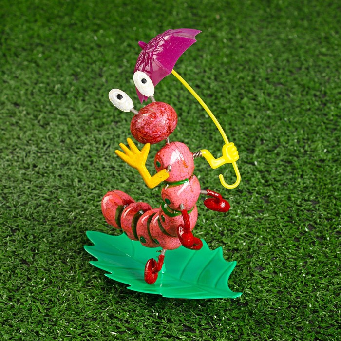 Садовый декор "Гусеница с зонтиком" - Фото 1