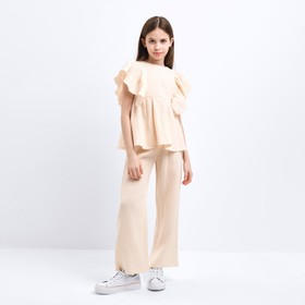 Комплект (блузка и брюки) для девочки MINAKU цвет бежевый, рост 140 см