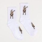 Носки женские, цвет белый/мопс, размер 35-37 - фото 54744789