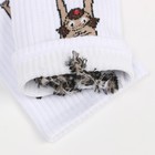 Носки женские, цвет белый/мопс, размер 35-37 - фото 54744792