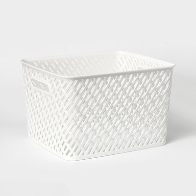 Корзина для хранения Альтернатива «Плетёнка», пластик, 35×29×22.5 см, белая