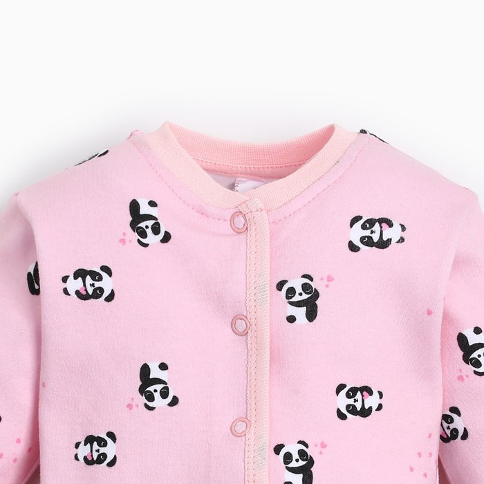Кофточка для девочки, цвет розовый/панда, рост 68-74 см
