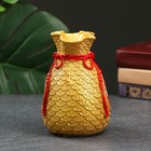 Копилка "Мешок денег, на исполнение желаний" золотая, красная, 15 см - фото 24340361