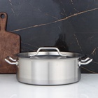 УЦЕНКА Котел 10 л, тройное дно d=320 h=120, ИНДУКЦИЯ, нержавеющая сталь, другая крышка - Фото 1