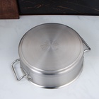 УЦЕНКА Котел 10 л, тройное дно d=320 h=120, ИНДУКЦИЯ, нержавеющая сталь, другая крышка - Фото 4