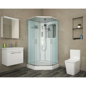 

Душевая кабина NG-6002-01GD, 100х100х210 см, поддон 16 см, стекло прозрачное