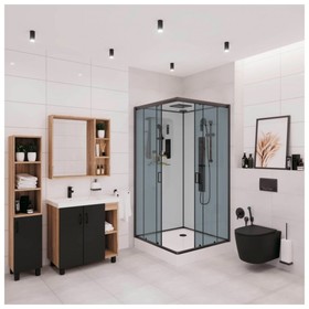 

Душевая кабина NG-6901-01GQ BLACK, 90х90х210 см, поддон 16 см, стекло тонированное