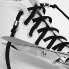 Шнурки для обуви, пара, круглые, с фиксатором, эластичные, d = 5 мм, 100 см, цвет белый - Фото 12