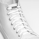 Шнурки для обуви, пара, круглые, с фиксатором, эластичные, d = 5 мм, 100 см, цвет белый - Фото 3