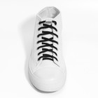 Шнурки для обуви, пара, круглые, с фиксатором, эластичные, d = 5 мм, 100 см, цвет белый - фото 7708422