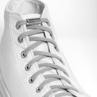 Шнурки для обуви, пара, круглые, с фиксатором, эластичные, d = 5 мм, 100 см, цвет серый - Фото 4
