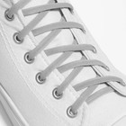 Шнурки для обуви, пара, круглые, с фиксатором, эластичные, d = 5 мм, 100 см, цвет серый - Фото 6