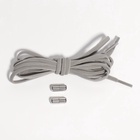 Шнурки для обуви, пара, круглые, с фиксатором, эластичные, d=5 мм, 100 см, серые - Фото 7