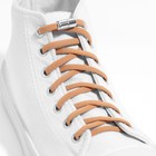 Шнурки для обуви, пара, круглые, с фиксатором, эластичные, d = 5 мм, 100 см, цвет коричневый - Фото 3
