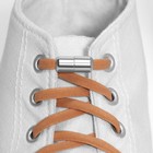 Шнурки для обуви, пара, круглые, с фиксатором, эластичные, d = 5 мм, 100 см, цвет коричневый - Фото 4